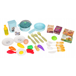 Синя кухня с функция за светлина и звук + аксесоари