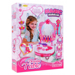 Интерактивна преносима тоалетка за момичета 3+ Огледало + козметика + аксесоари