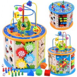 Дървен сортер за образователни блокчета 8в1 ZA4117