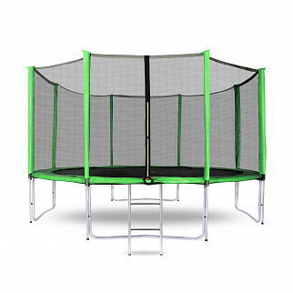 Aga SPORT PRO Батут 366 см Светлозелен + защитна мрежа + стълба