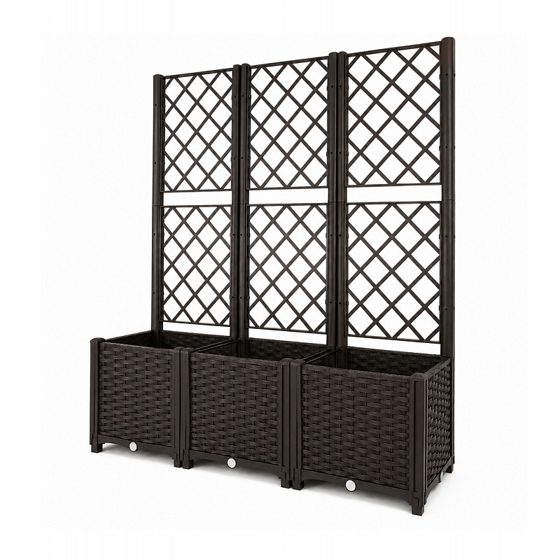Aga Градинска саксия с решетка 120x40x135 см Кафяв