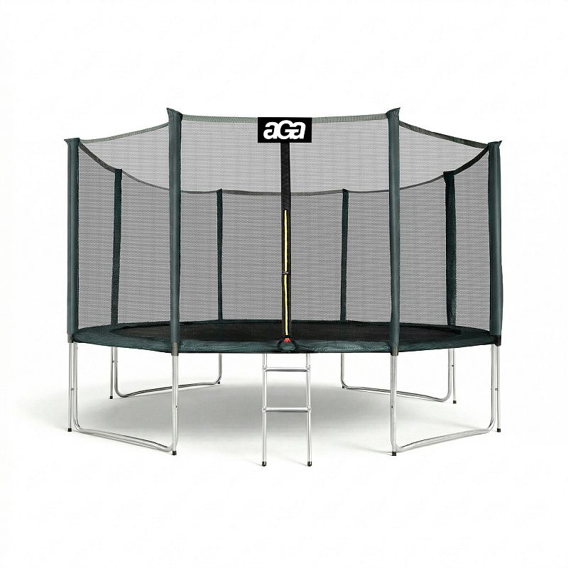 Aga SPORT PRO Батут 366 см Тъмнозелен + защитна мрежа + стълба