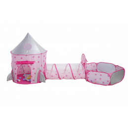 Aga4Kids Детска палатка за игра с тунел за катерене Pink