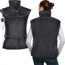 Tresko Електрическа отоплителна жилетка за гръб и врат Тъмно сива 2DAZ015 - II. КАЧЕСТВО