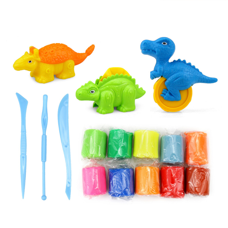 Aga4Kids Пластилин 10 бр. + аксесоари Динозаври