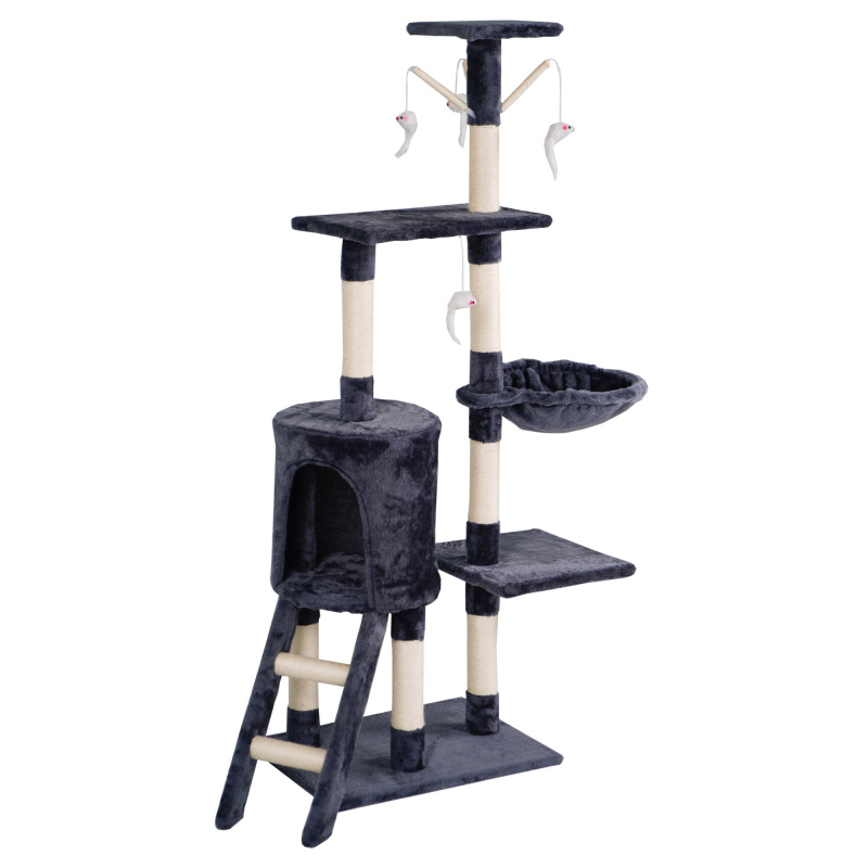 Aga Драскало за котки 47x35x136 см Тъмно сиво