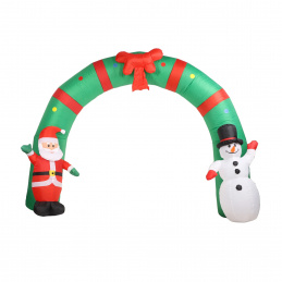 Aga Надуваем LED Дядо Коледа и снежен човек с арка 240 см