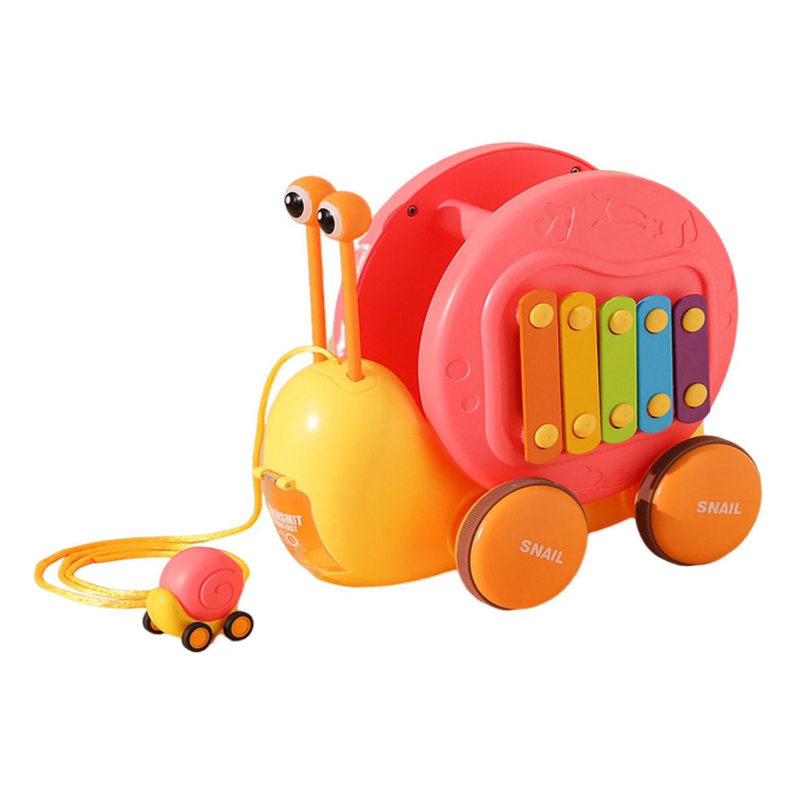 Aga4Kids Дървено охлювче с ксилофон Розово