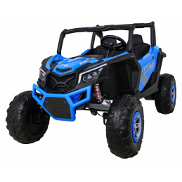 Детско бъги на батерии UTV-MX Blue + 4x4 + дистанционно управление + LED аудио + съхранение + EVA + бавен старт