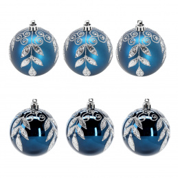 Коледни колби Aga 7cm 6pcs Blue - Листовки