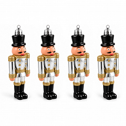 Aga Комплект коледни орнаменти 4 бр Nutcracker Silver