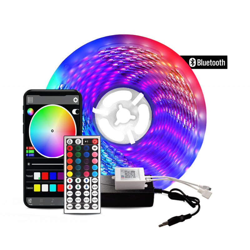 Aga Bluetooth RGB LED лента 5 м + драйвер + захранване