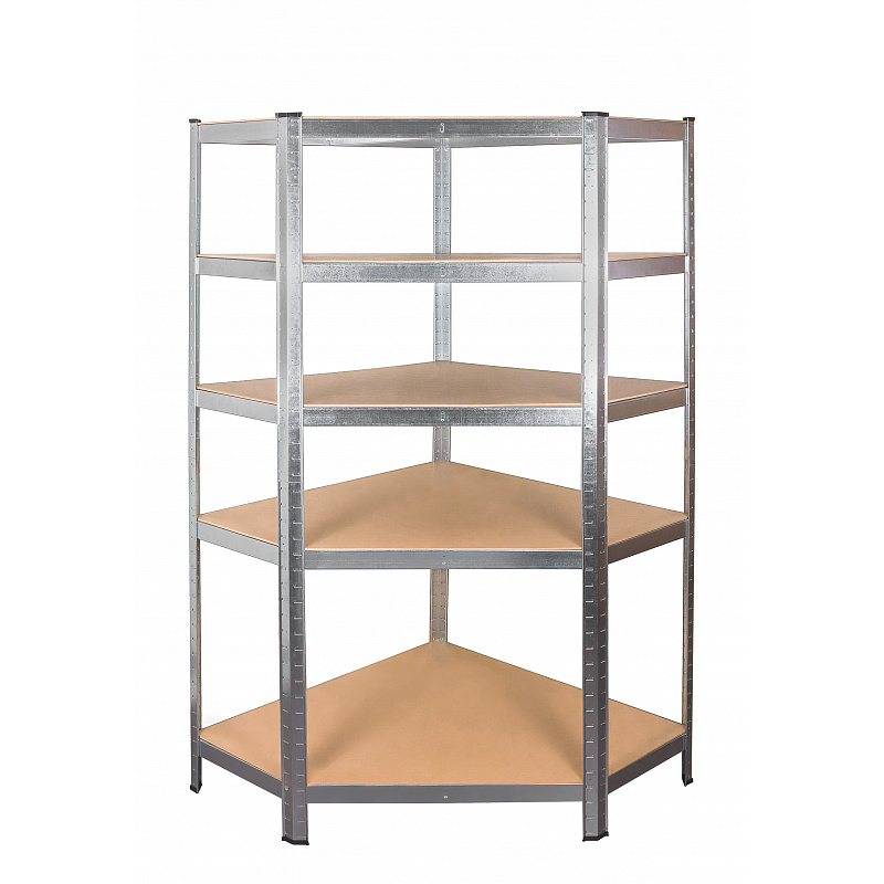 Aga Ъглов метален стелаж 180x90x40 см 5 рафта 2DAZ297