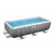 Power Steel 404x201x100 Имитация на ратан 13x6FT BESTWAY 6in1 Rack Басейн + помпа + стълба