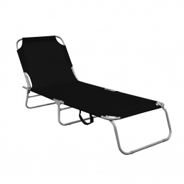 Aga Градински шезлонг Black