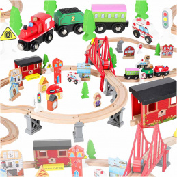 Aga Детски дървен влак-трасе 70 части