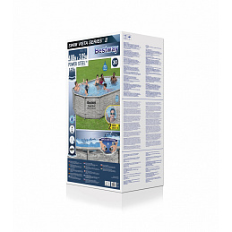 Power Steel Swim Vista басейн с прозорец 488x305x107 16x10FT BESTWAY 6in1 + пясъчна помпа