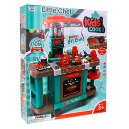 Голяма кухня за деца 3+ Интерактивни горелки Светлини Звуци + Гърнета + Фигурки на храни