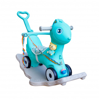 Aga4Kids Пластмасово люлеещо се конче 2в1 DS3803 Синьо