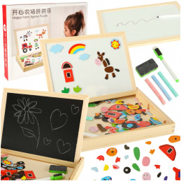 Aga Дървена многофункционална магнитна дъска с пъзели