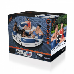 BESTWAY Lazy Dayz Надуваем остров за плуване за 4 души 239x63,5 + мрежесто дъно + 4 надуваеми подлакътника + 2 места за прибиране