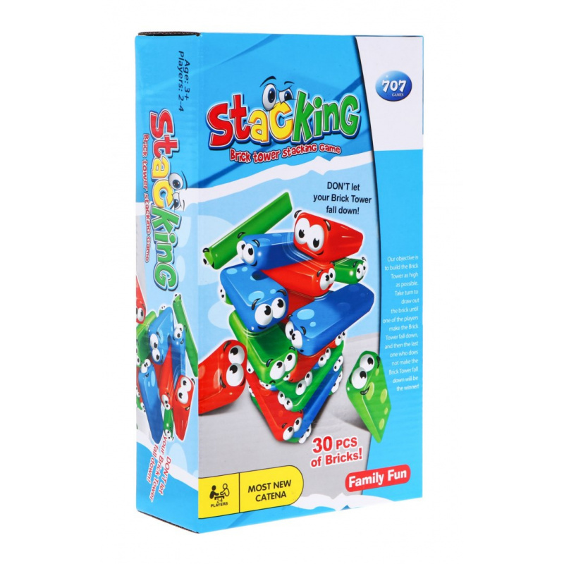 Мини аркадна игра Jenga за деца 3+ Подреждане на кули + 30 цветни кубчета + кубчета