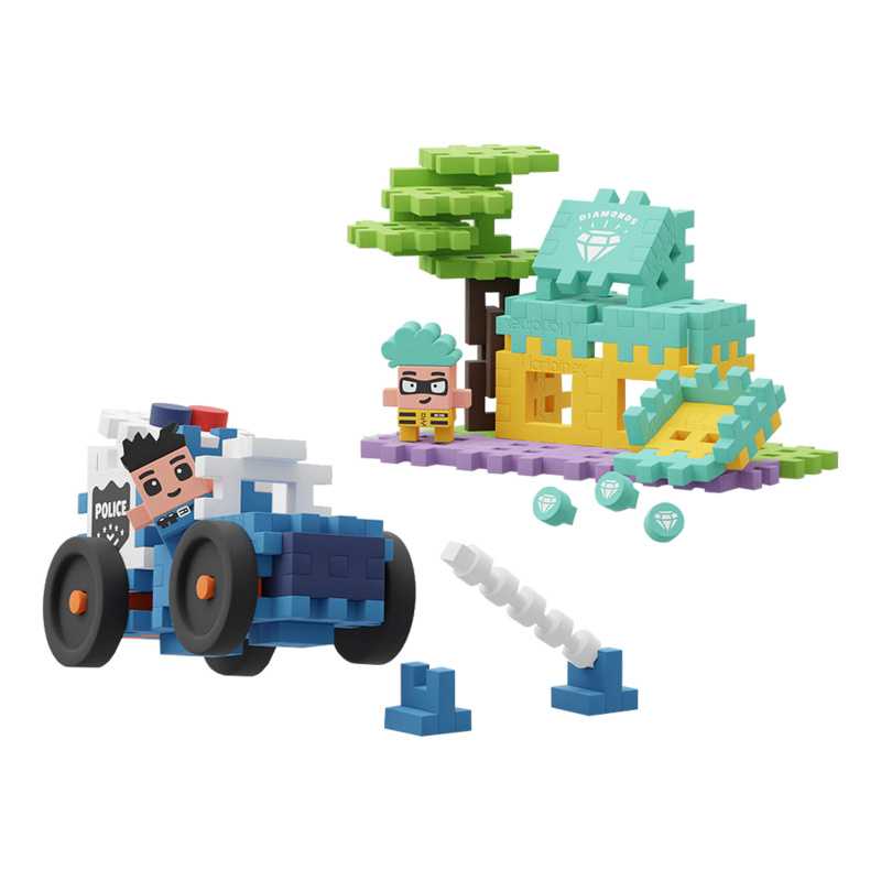 Marioinex MINI WAFFLE Полицейска кола и златар 80бр