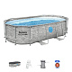 BESTWAY Power Steel Swim Vista басейн с прозорец 427x250x100 14x8FT 7in1