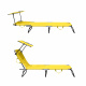 Aga 2x Градински регулируем шезлонг с навес Жълт