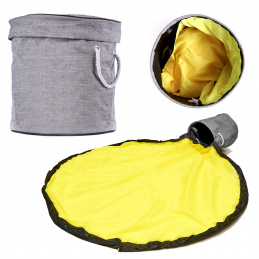 Кошница за организиране на Aga с постелка за игра 2в1 сиво-жълт