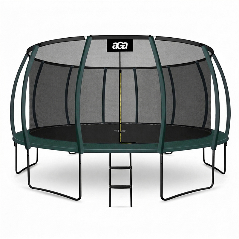 Aga SPORT EXCLUSIVE Батут 500 см Тъмнозелен + защитна мрежа + стълба