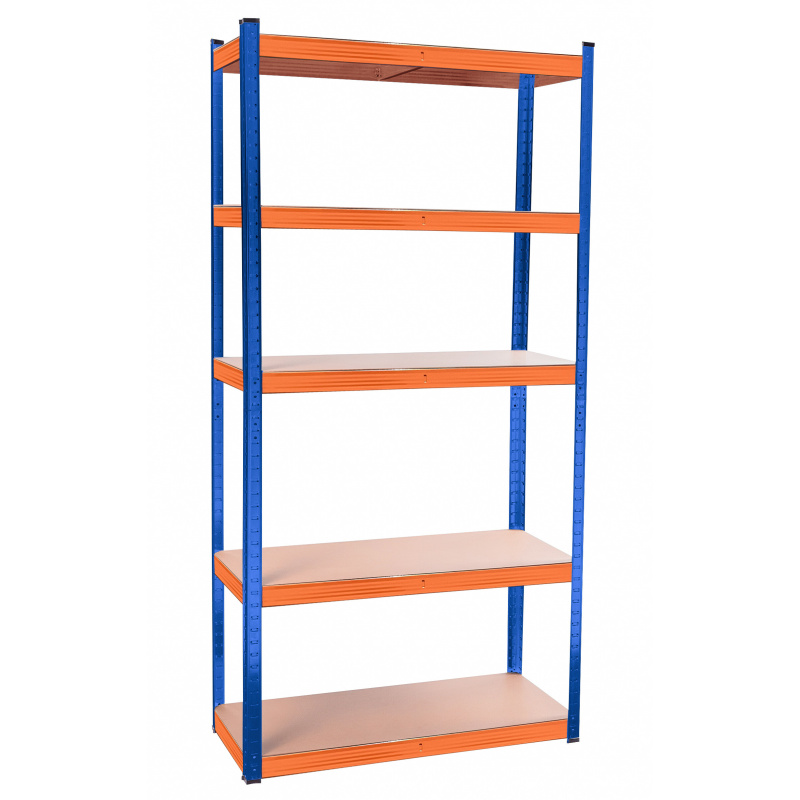 Aga Метален стелаж 180x90x40 см 5 рафта Син/Оранжев