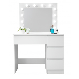 Тоалетка Aga с огледало и осветление Матово бяло