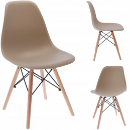 Скандинавски пластмасов стол EVA бежов