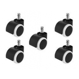 Колелца за офис стол - 5 бр. - бели