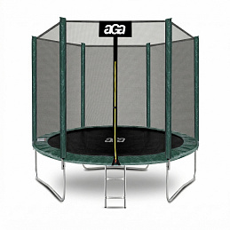 Aga SPORT TOP Батут 250 см Тъмнозелен + защитна мрежа + стълба