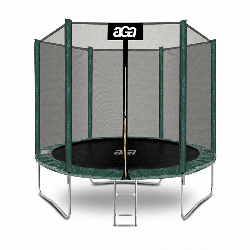 Aga SPORT TOP Батут 250 см Тъмнозелен + защитна мрежа + стълба
