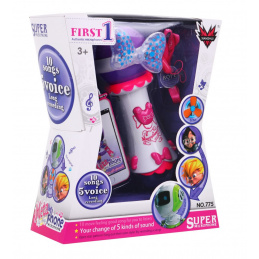 Микрофон за караоке за деца 3+ розов Функция за смяна на гласа + светлини + MP3