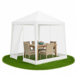 Aga Градински павилион с мрежа против комари 2,4x3 м Бял