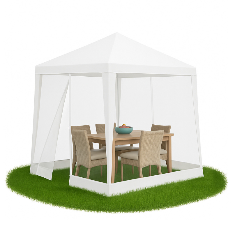 Aga Градински павилион с мрежа против комари 2,4x3 м Бял