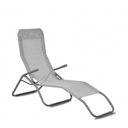 Aga Градински шезлонг SIESTA Светло сив