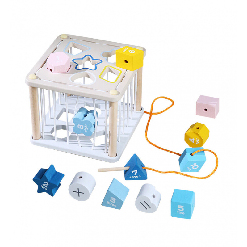 Aga4Kids Дървен куб за поставяне на двигател