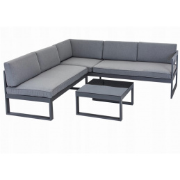 Градинско обзавеждане - ъглов диван с функция за облягане, маса