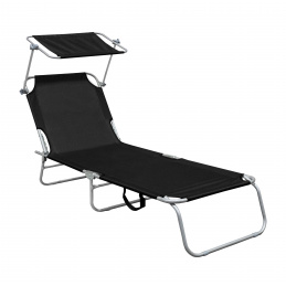 Aga Градински лежанката с балдахин Черно