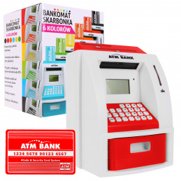 Бебешка касичка 3+ червена Интерактивна функция + карта за банкомат