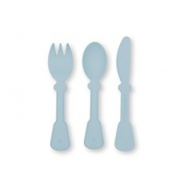 Комплект детски прибори за хранене от биопластмаса BAMBOOM Blue Комплект детски прибори за хранене от биопластмаса BAMBOOM Blue