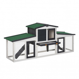 Aga Дървена клетка за зайци с двор 204x45x80 см