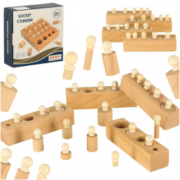 Aga Дървени цилиндрични тежести Монтесори сортер