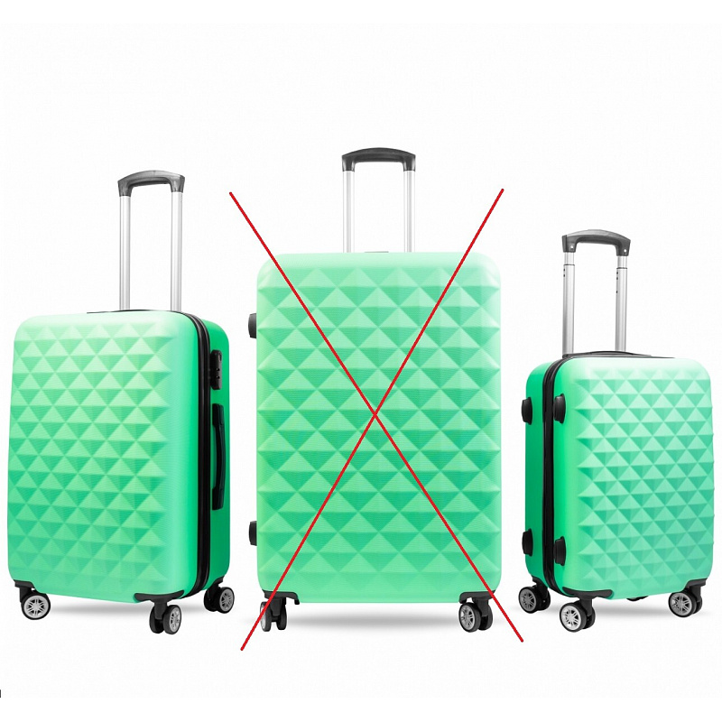 Aga Travel Комплект пътни куфари Тюркоаз, размер M + S, 6CZ018 - II. КАЧЕСТВО