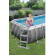 Power Steel 404x201x100 Имитация на ратан 13x6FT BESTWAY 6in1 Rack Басейн + помпа + стълба